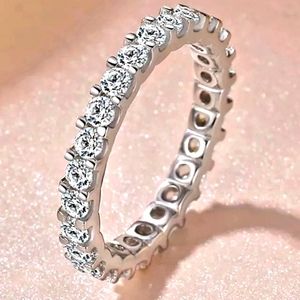 Silver Cubic Zirconia Eternity Ring/Band Style 2